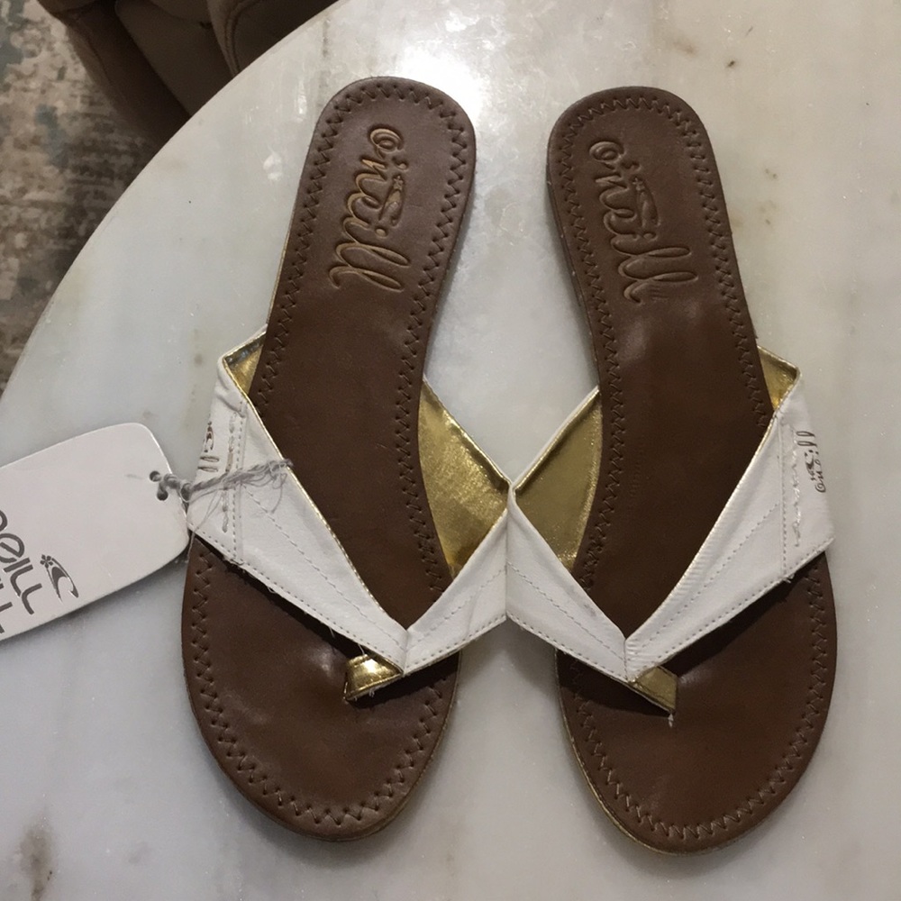 O’Neill sandals white and gold .NWT